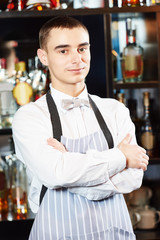 Bartender at bar