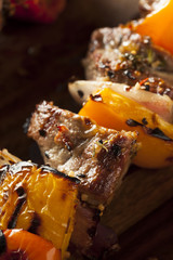Homemade Grilled Steak and Veggie Shish Kebabs
