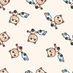 robot , cartoon seamless pattern background
