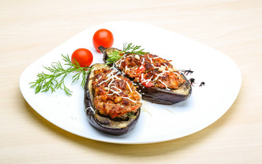 Eggplant stuffed minced meat