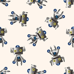 robot , cartoon seamless pattern background