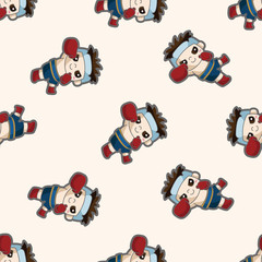 boxer , cartoon seamless pattern background