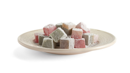 Turkish delight on plate