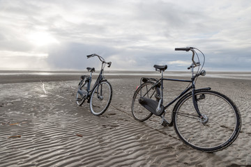 Fototapeta premium Juist, Strand, Fahrrad, Ostfriesische Insel