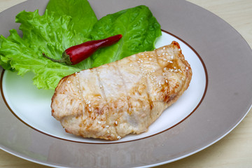 Grilled turkey steak