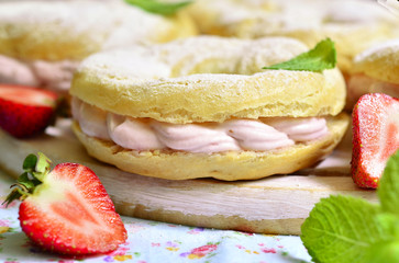 Choux pastry ring with filling.