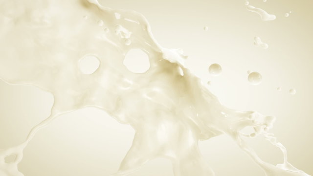 Milk Splash. Slow motion.With mask.