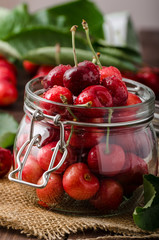 Freshly picked cherries