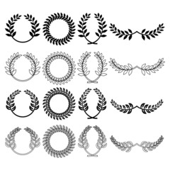 Obraz premium Wheat black crown silhouette for heraldry design