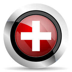 plus red glossy web icon