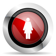 female red glossy web icon