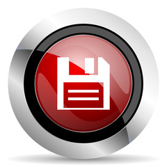 disk red glossy web icon