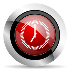 time red glossy web icon