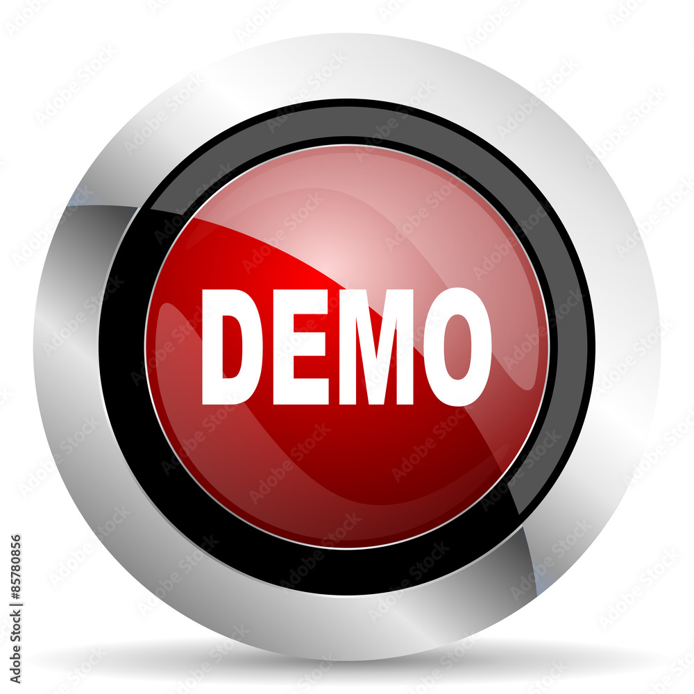 Aufkleber demo red glossy web icon