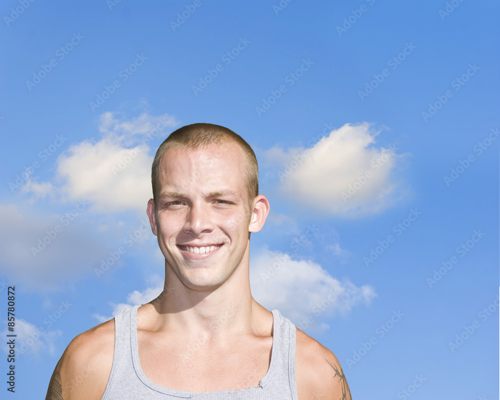 Wall mural handsome young blond man