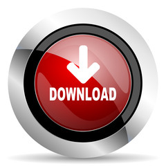 download red glossy web icon