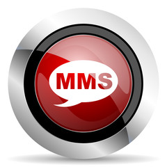 mms red glossy web icon