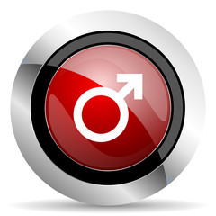 male red glossy web icon