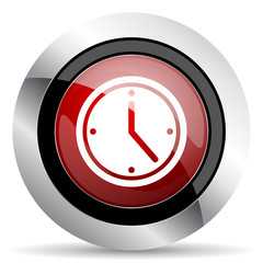 time red glossy web icon