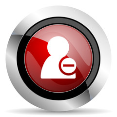 remove contact red glossy web icon