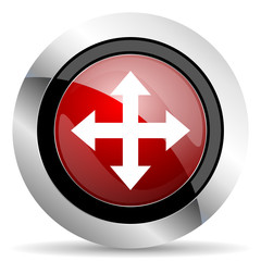 arrow red glossy web icon