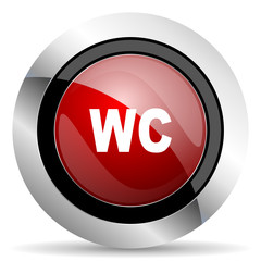 toilet red glossy web icon