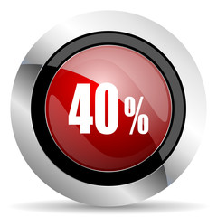 40 percent red glossy web icon