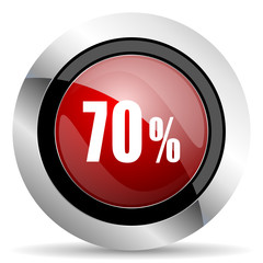 70 percent red glossy web icon