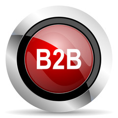 b2b red glossy web icon