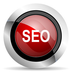 seo red glossy web icon