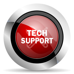 technical support red glossy web icon