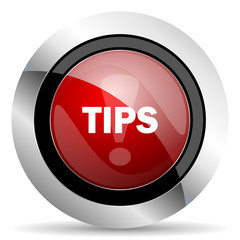 tips red glossy web icon