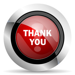 thank you red glossy web icon