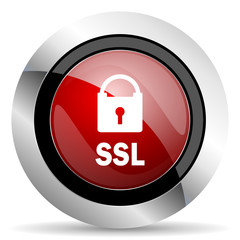 ssl red glossy web icon