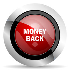 money back red glossy web icon