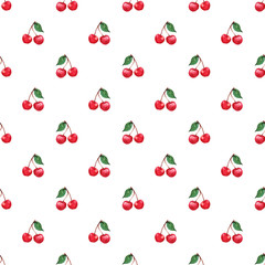 Cherry sakura berries seamless pattern texture background