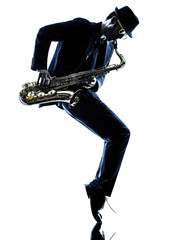 man saxophonist playing saxophone player  silhouette - 85781849