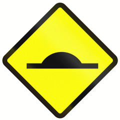 Warning road sign in Indonesia: Road bump