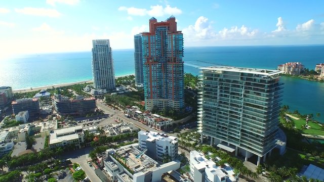 Aerial video of Miami Beach south of 5th street