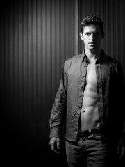 Slender Male Washboard Abs