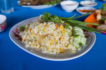Thai fried rice with crab meat