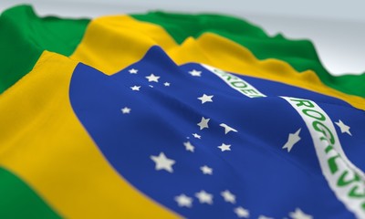 zoom flag of brazil, close up view, bokeh
