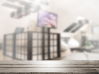 Table Top And Blur Interior