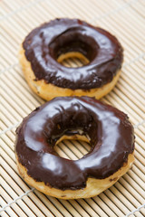 delicious chocolate doughnut on the table