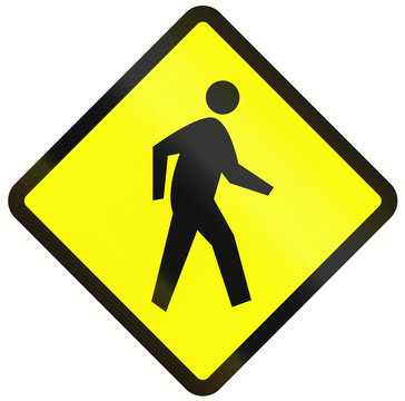 Indonesian road warning sign - Pedestrian crossing