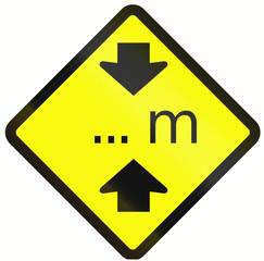 Warning road sign in Indonesia: Height restriction ahead in meters