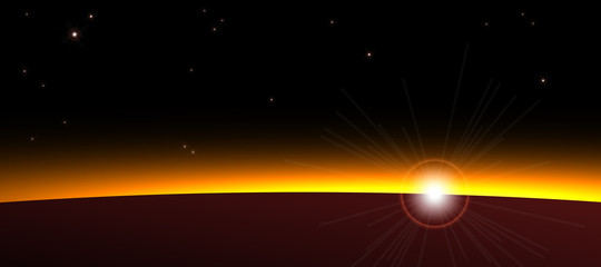 Lever de soleil vu de l'espace © Brad Pict