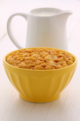 Healthy corn flakes breakfast