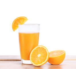 Orange juice isolated on  white