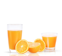 Orange juice isolated on  white